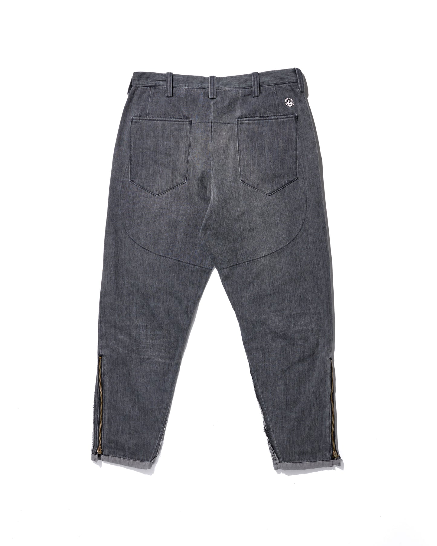 WASHED BLACK 10 POCKET DOUBLE KNEE WOVEN DENIM