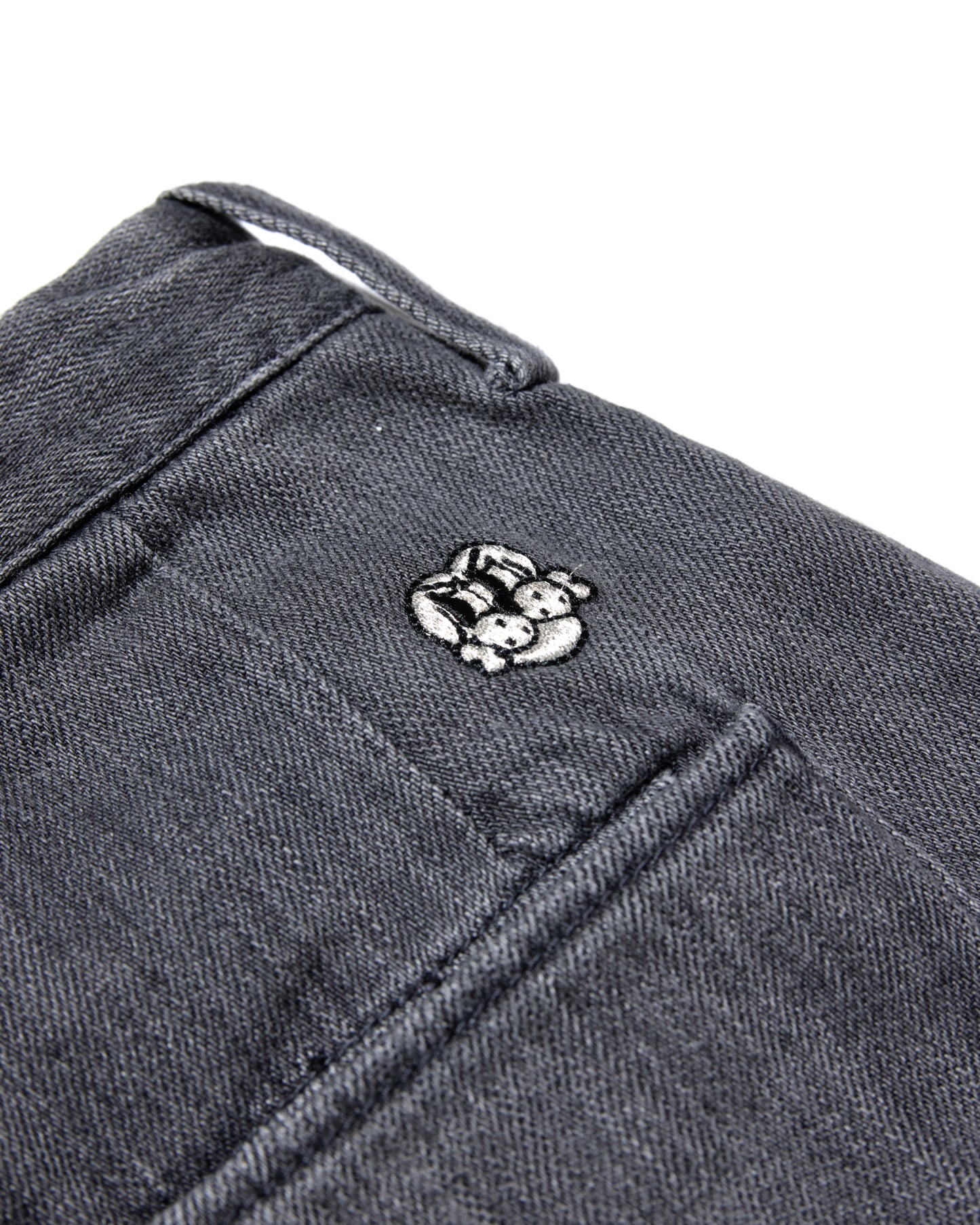 WASHED BLACK MUD 10 POCKET DOUBLE KNEE WOVEN DENIM