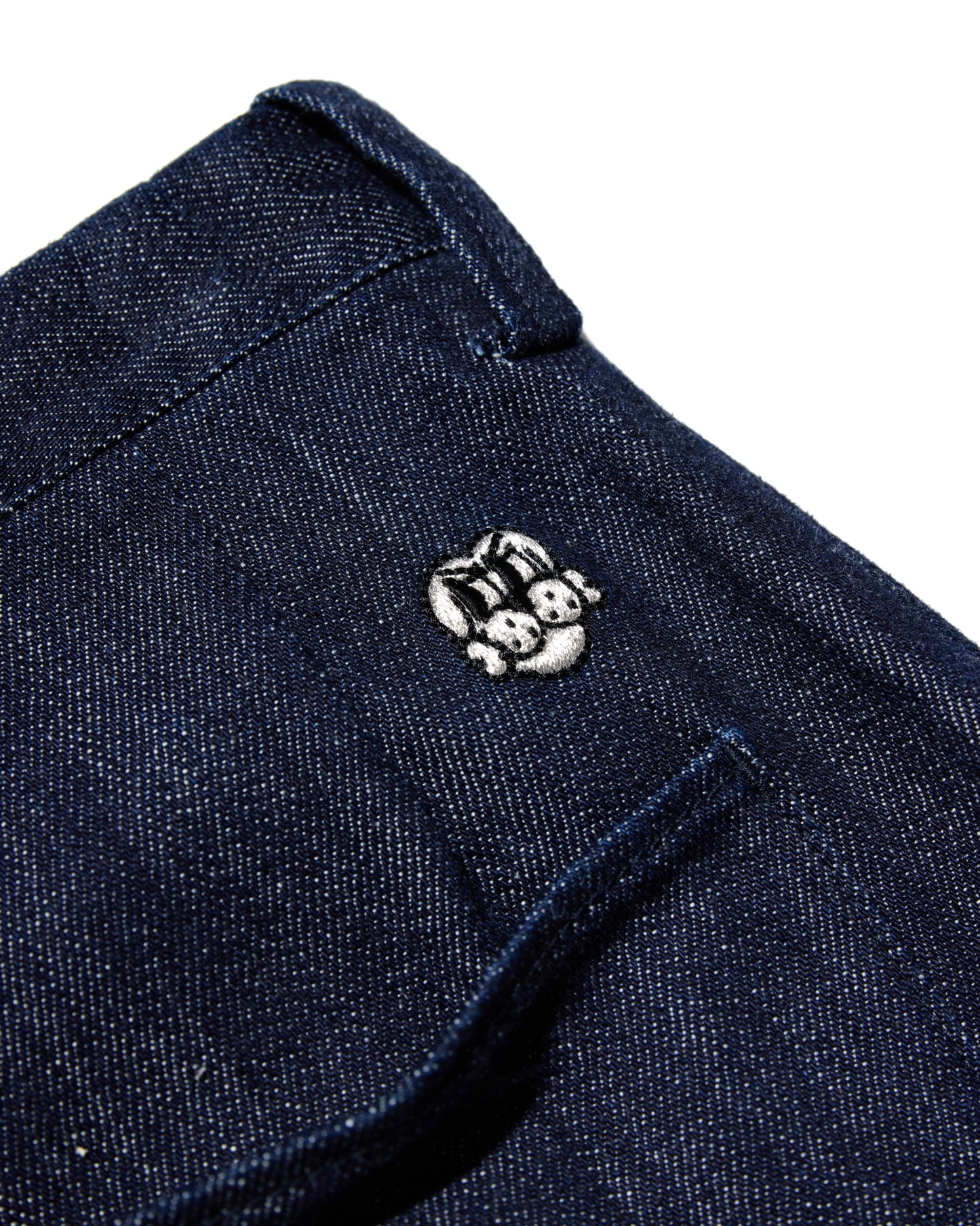 4 POCKET DOUBLE KNEE INDIGO DENIM