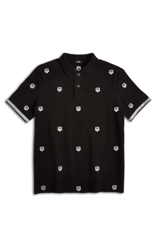 ALLOVER EMBROIDERED POLO