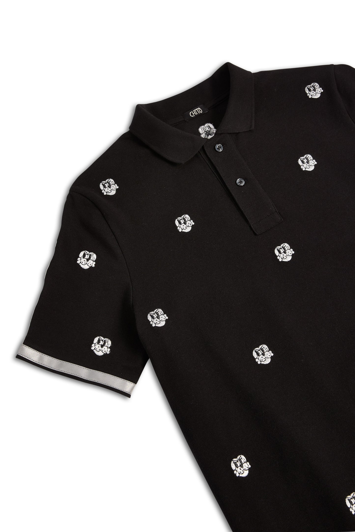 ALLOVER EMBROIDERED POLO