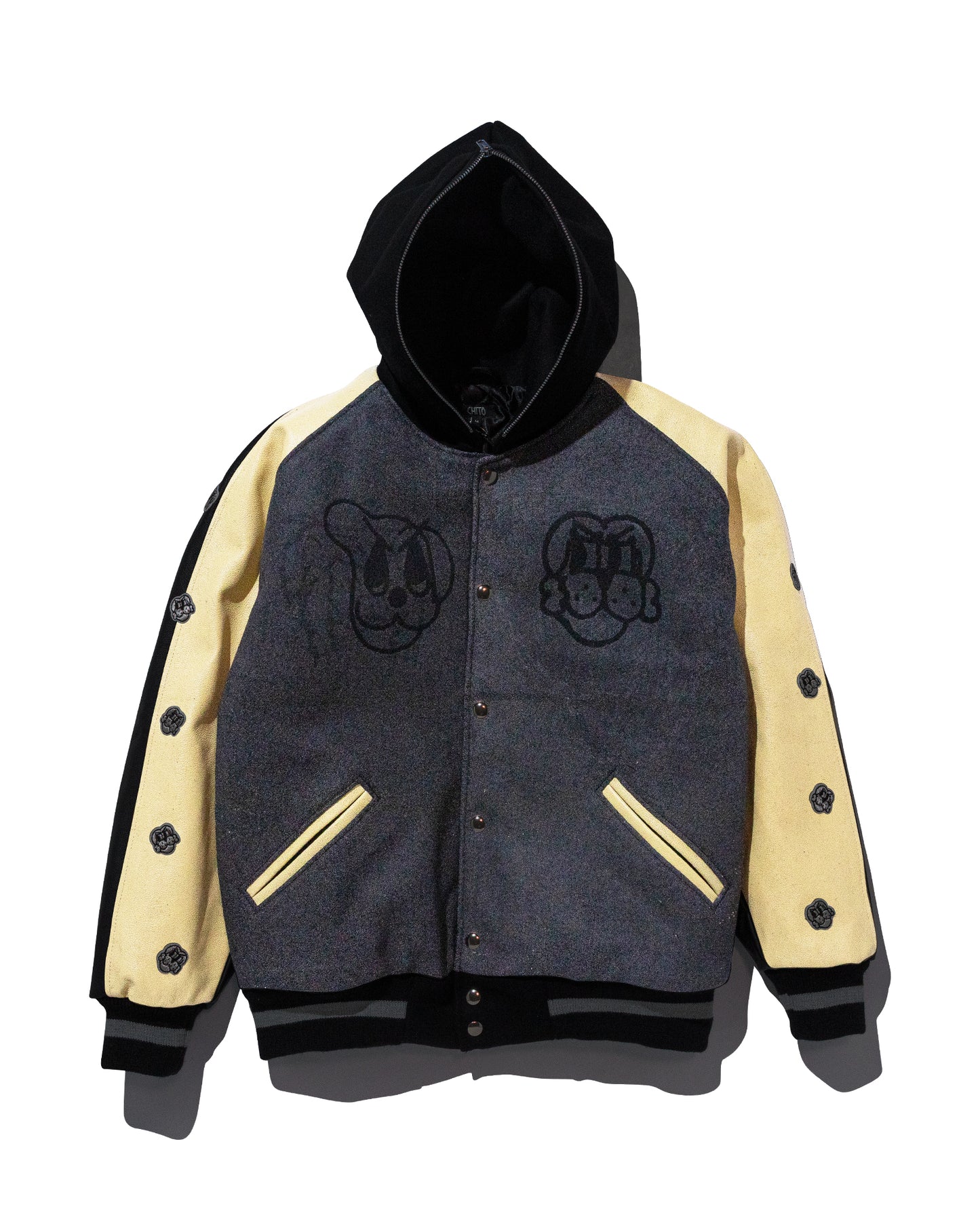 COIN VARSITY JACKET w/ BONE LEATHER