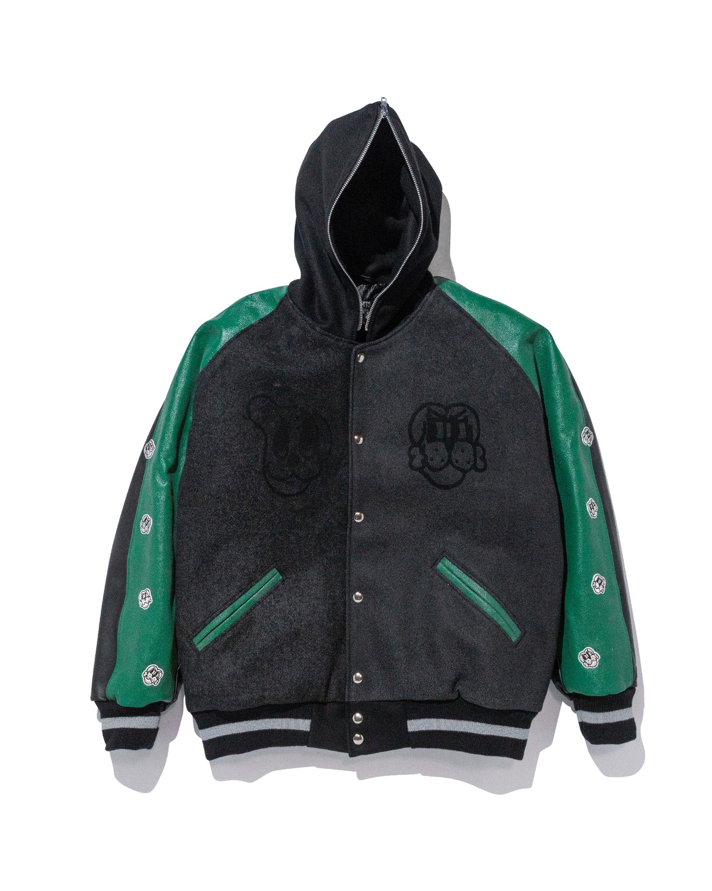 COIN VARSITY JACKET w/ KELLY GREEN LEATHER