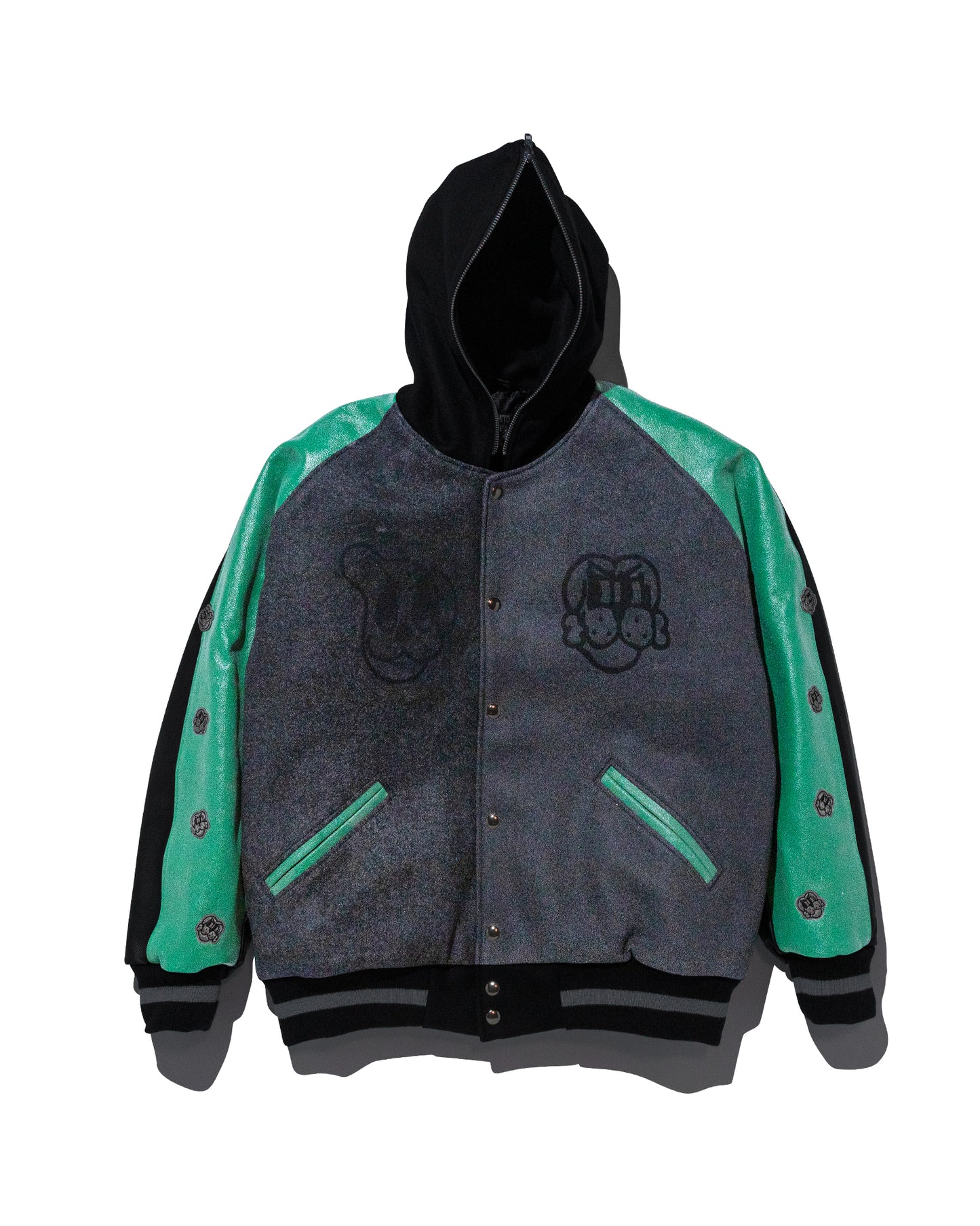 COIN VARSITY JACKET w/ KELLY GREEN LEATHER