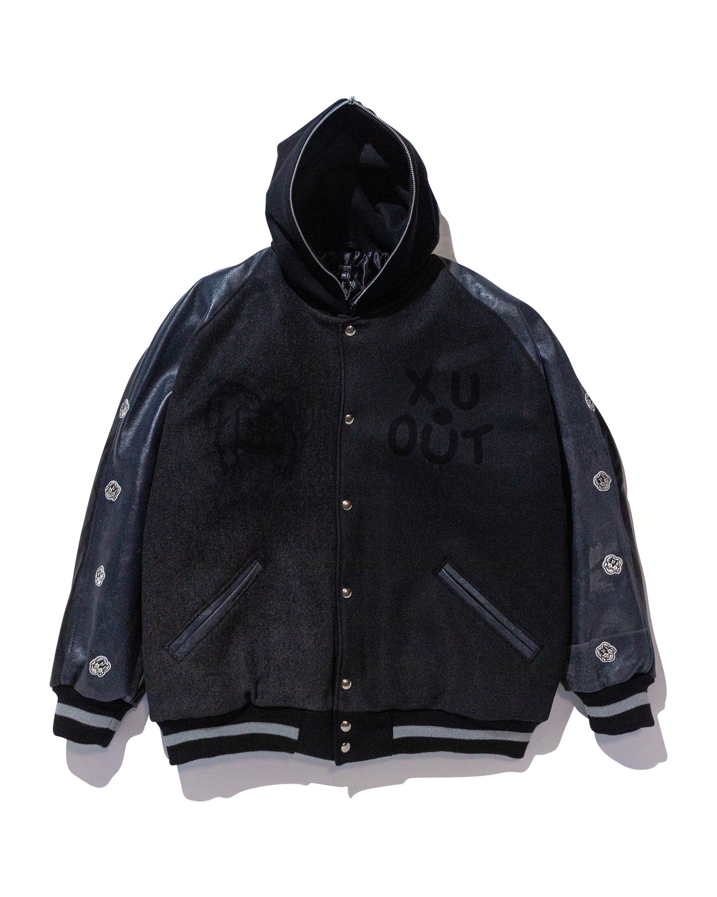 COIN VARSITY JACKET w/ NAVY LEATHER