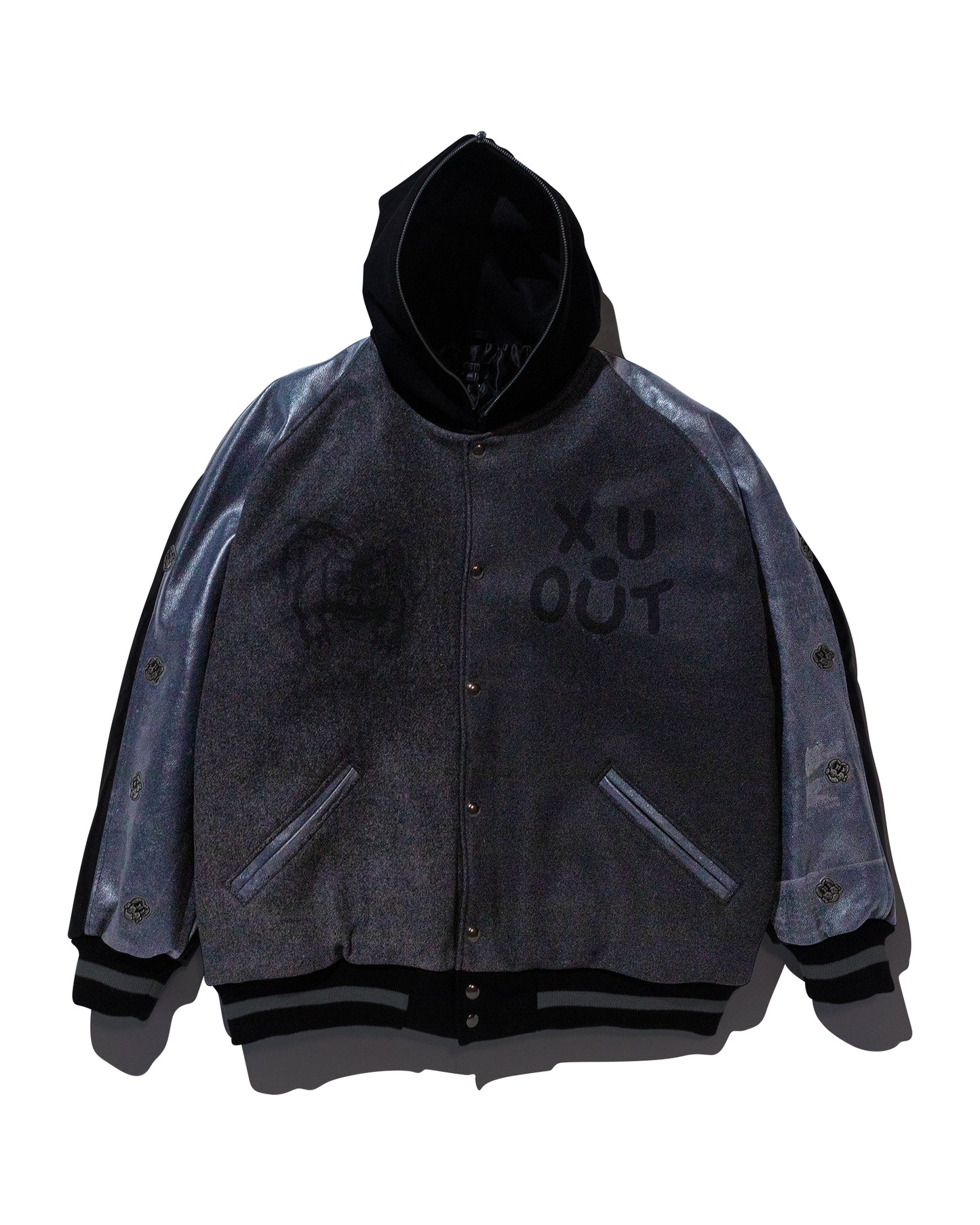 COIN VARSITY JACKET w/ NAVY LEATHER