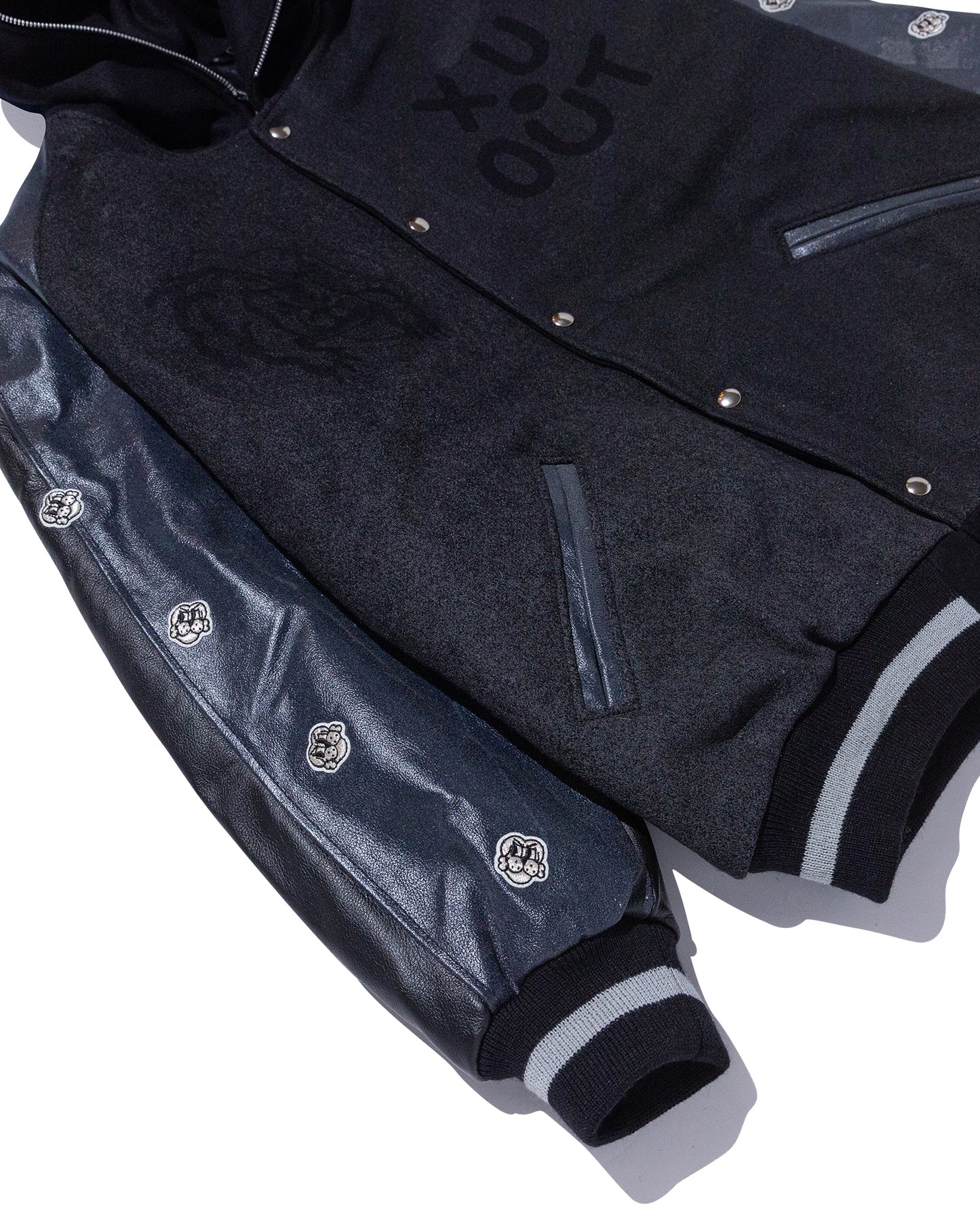 COIN VARSITY JACKET w/ NAVY LEATHER