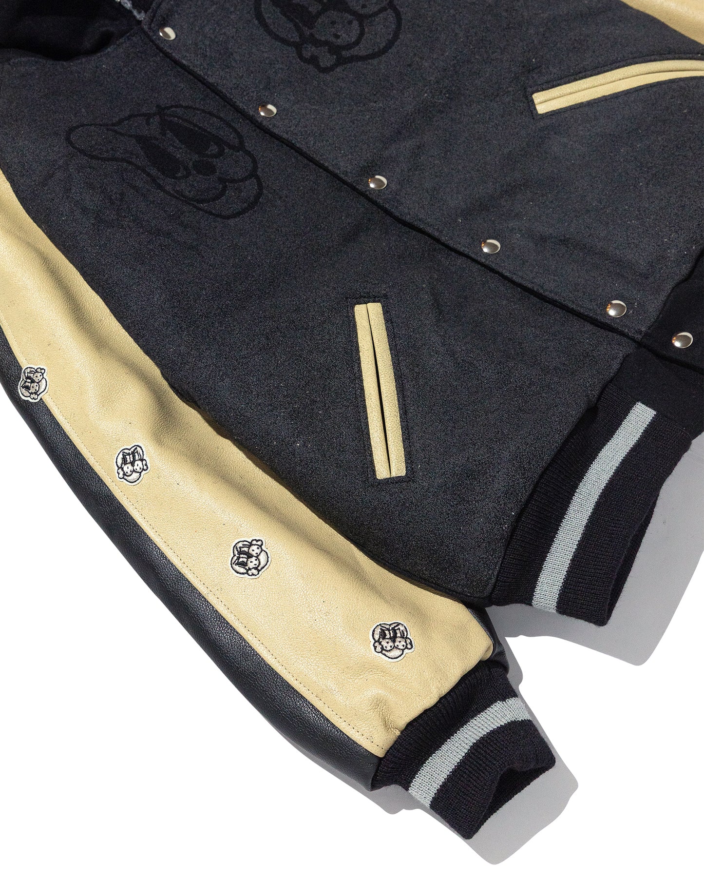 COIN VARSITY JACKET w/ BONE LEATHER