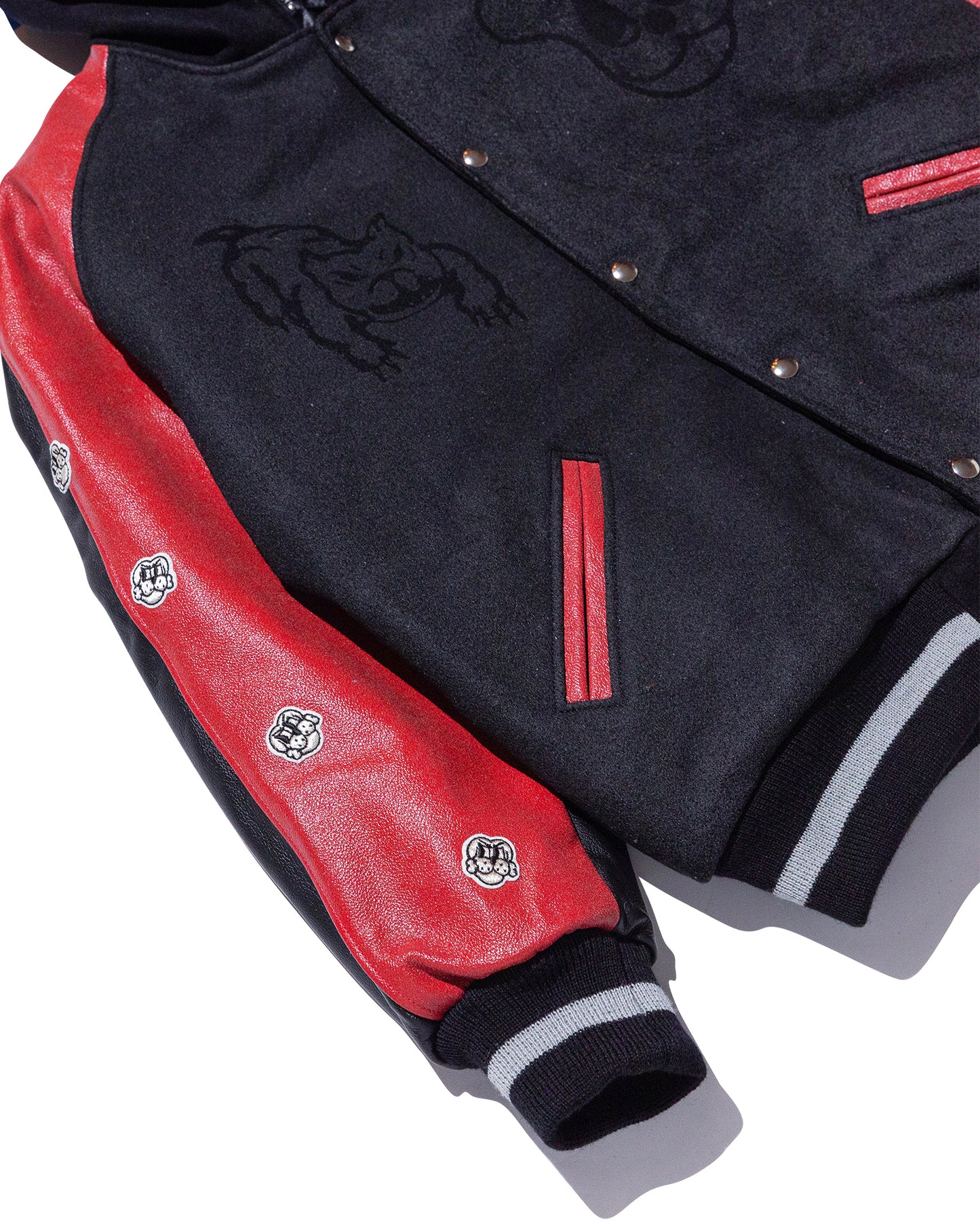 COIN VARSITY JACKET w/ SCARLET RED  LEATHER