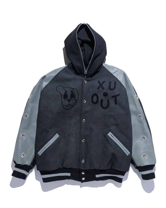 COIN VARSITY JACKET w/ GREY LEATHER