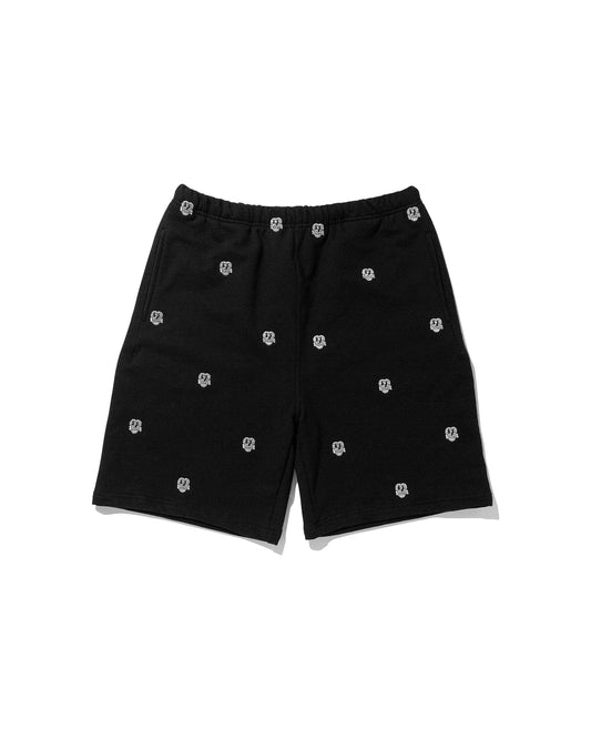 ALLOVER FINESSE EMBROIDERED SWEAT SHORT