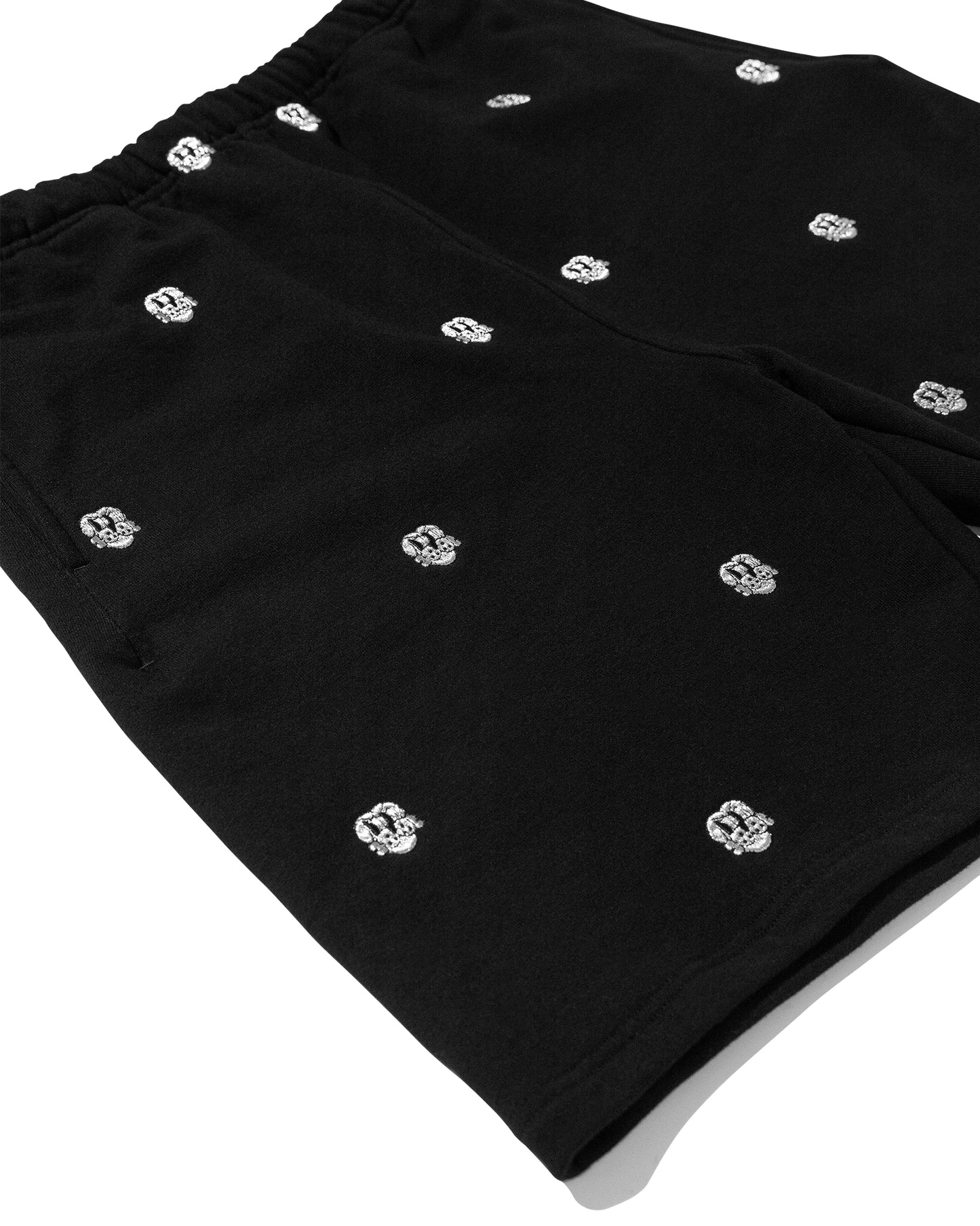 ALLOVER FINESSE EMBROIDERED SWEAT SHORT