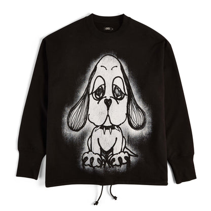 HEART PUP DRAWSTRING CREWNECK