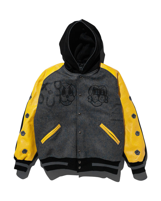 COIN VARSITY JACKET w/ GOLD LEATHER