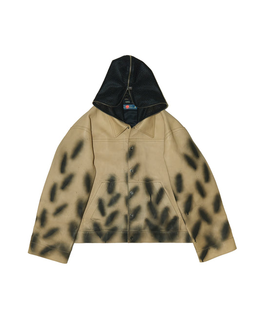 'SPOTTED ARMOR' COW LEATHER JACKET