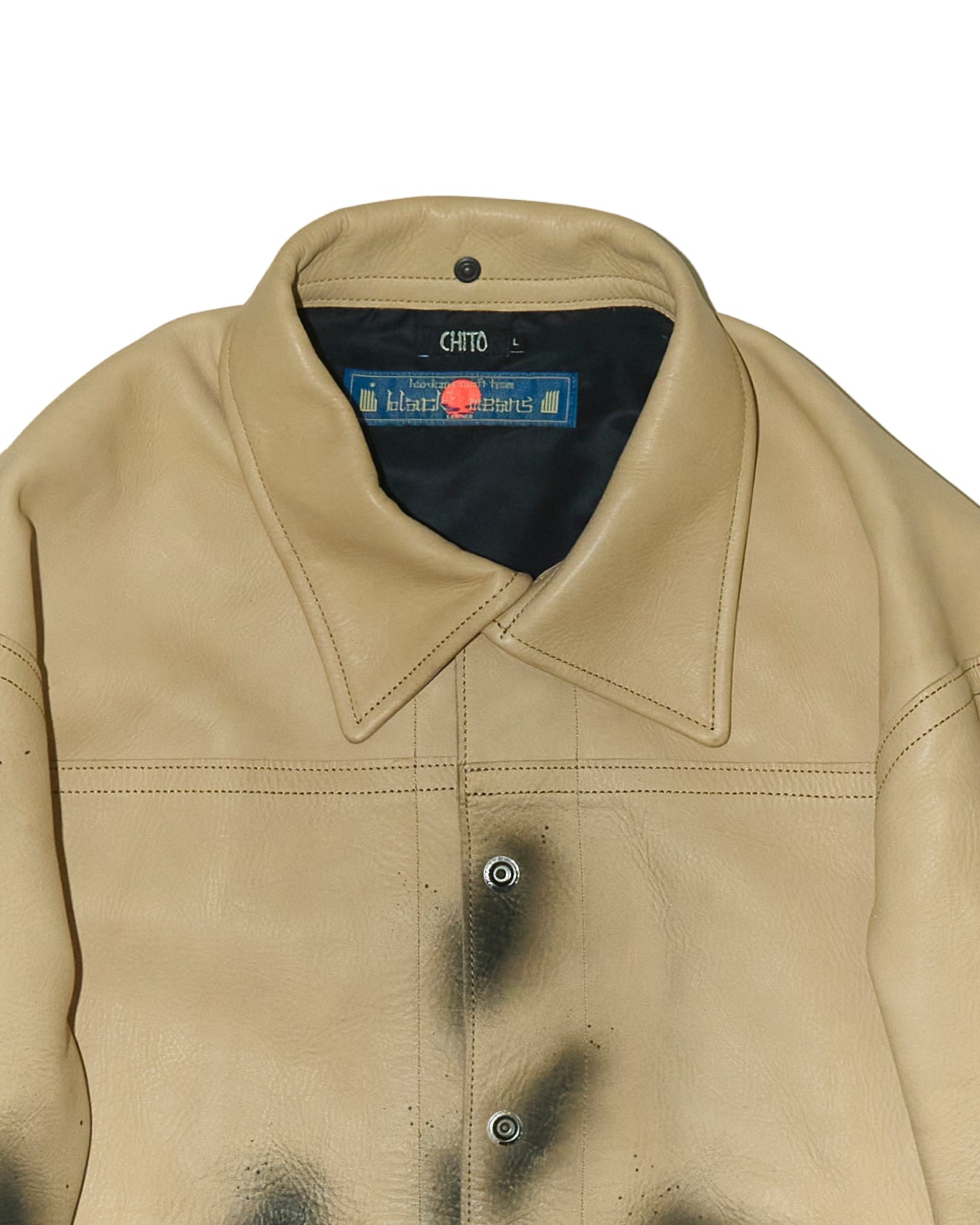 'SPOTTED ARMOR' COW LEATHER JACKET